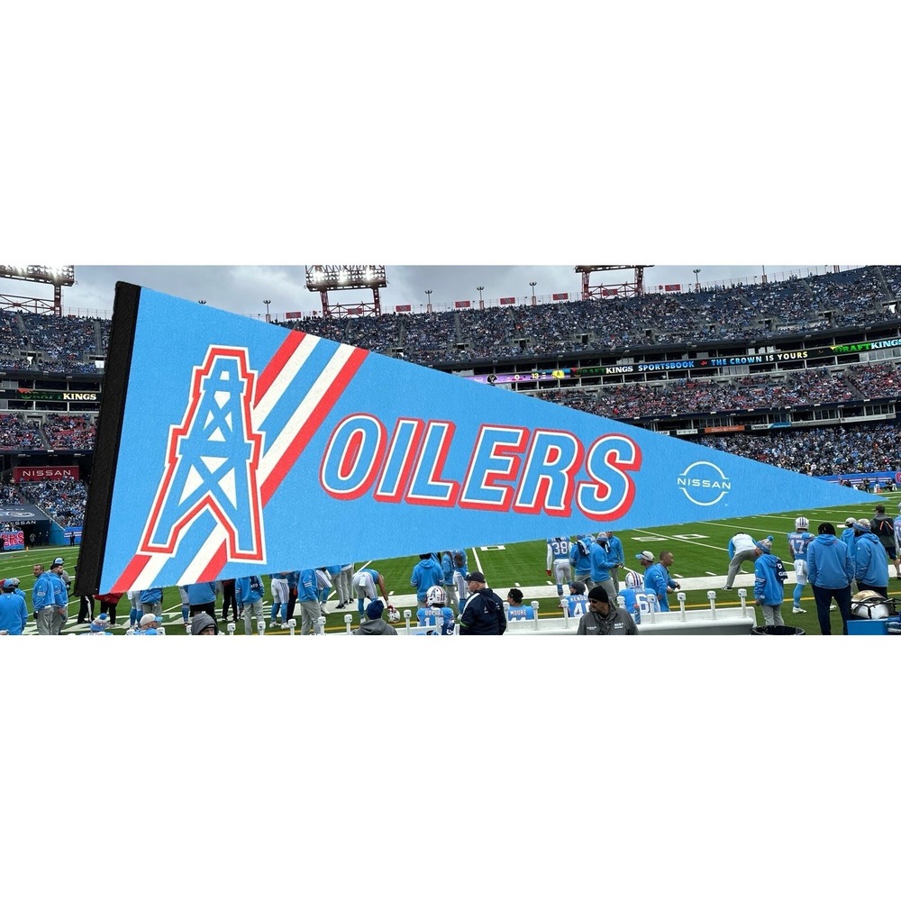 NFL Tennessee Titans/Oilers 2023 Logo Pennant Souvenir Felt Nissan Stadium 29”